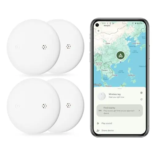 Fitabok 4er Pack Android GPS Tracker - Schlüsselfinder für Geldbörse und Gepäck mit Bluetooth
