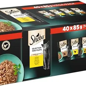 SHEBA Adult Katzenfutter - 40x85g Portionsbeutel Geflügel in Sauce - Großpackung