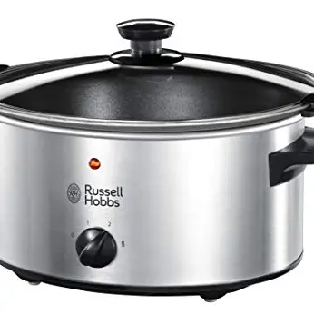 Russell Hobbs Slow Cooker 3,5l, Edelstahlschongarer mit 3 Einstellungen & Warmhaltung, 160 W