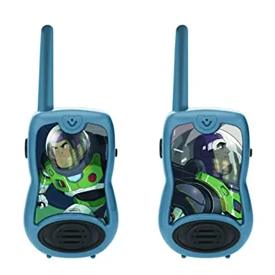 Lexibook Buzz Lightyear Walkie Talkies, 200m Reichweite, 2 Kanäle, Gürtelclip, Grau