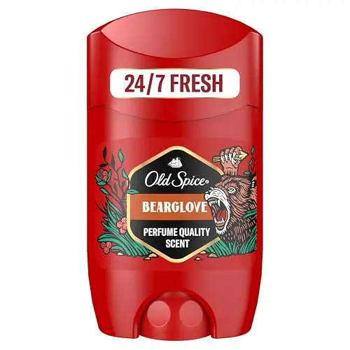 Old Spice Bearglove Deostick für Männer, 50 ml, langanhaltender Duft, 0% Aluminiumsalze, unsichtbar auf Schwarz und Weiß