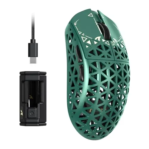 ATTACK SHARK R5 Ultra Carbon Gaming-Maus - 39g, kabellos, 8000Hz, 42000 DPI, Grün
