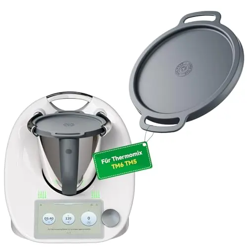 KULACO Silikondeckel für Thermomix TM6/TM5, BPA-frei, wiederverwendbar, spülmaschinenfest - Grau
