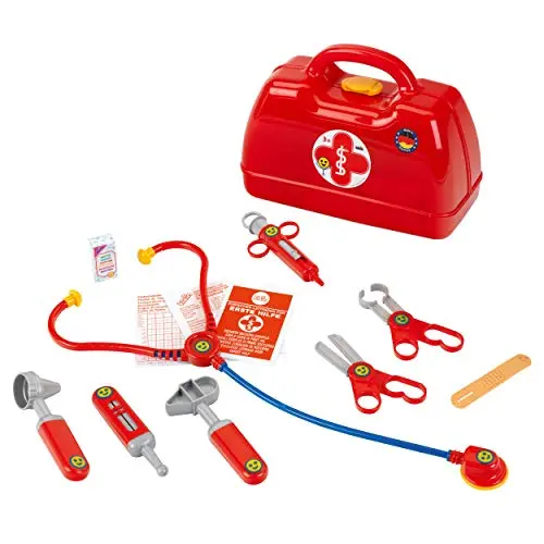 Theo Klein 4457 Arztkoffer mit Stethoskop, Thermometer, Spritze – Robuster Spielkoffer für Kinder ab 3 Jahre