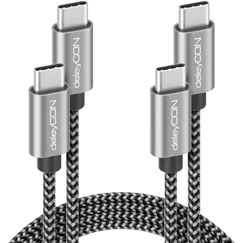 deleyCON 2m USB C Kabel PD3.0 (60W) für iPhone 17/16/15 Pro Max, Samsung Galaxy S25/S24/S23/S22, Pixel, iPad Pro, MacBook Air, Switch, PS5