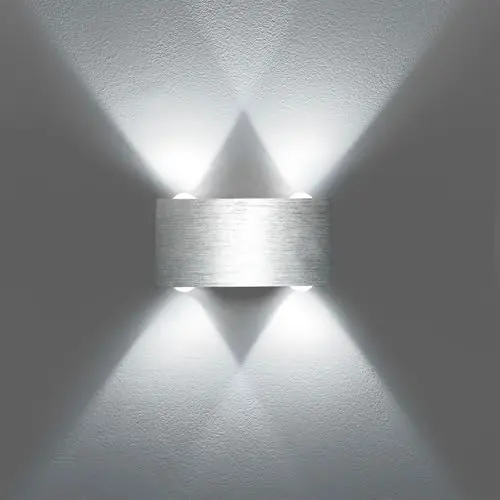 Lightsjoy Moderne LED Wandleuchte Silber Up and Down für Schlafzimmer, Flur und Wohnzimmer, Kaltweiß