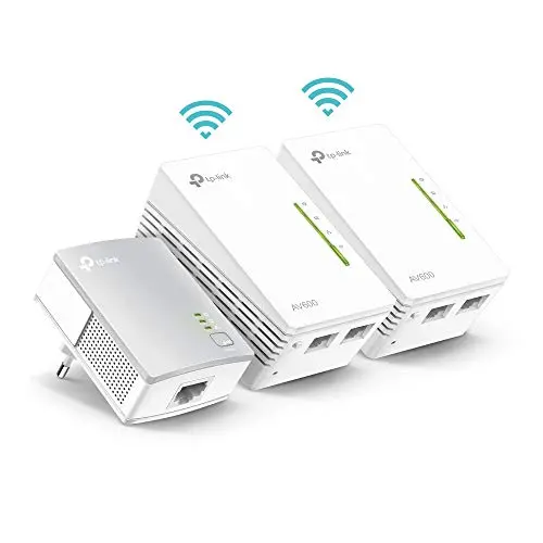 TP-Link WLAN Powerline Adapter Triple Set TL-WPA4220T - 600Mbit/s, Plug & Play, kompatibel mit HomePlug AV