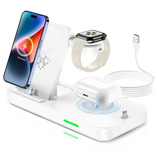 4-in-1 Ladestation für iPhone und Apple Watch, kabelloses Ladegerät für iWatch und AirPods