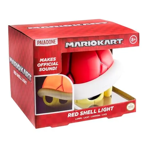 Paladone Super Mario Rote Schale Licht mit Sound – Offizielles Nintendo-Gaming-Dekor