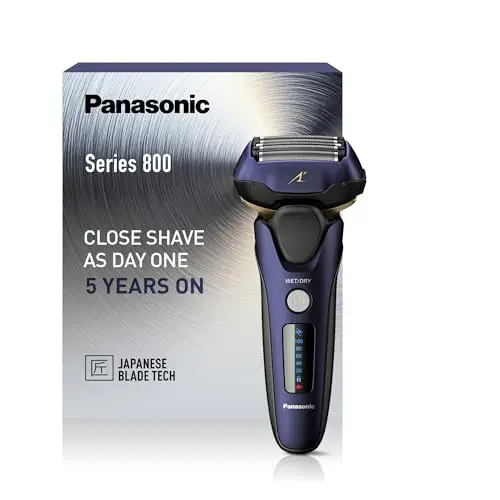 Panasonic Elektrorasierer Series 800 ES-LV67, Nass- & Trocken, mit Trimmer, 5-fach-Scherkopf, flexibler Kopf, Navy Blau