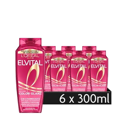 L'Oréal Paris Elvital Farbschutz Shampoo und Conditioner 2in1 für coloriertes Haar, 6 x 300 ml