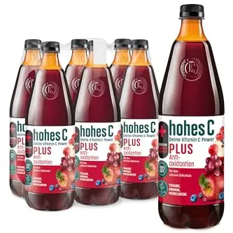 Hohes C PLUS Antioxidantien Saft (6 x 1l) - Apfel, rote Trauben, Aronia, vegan, ohne Zuckerzusatz
