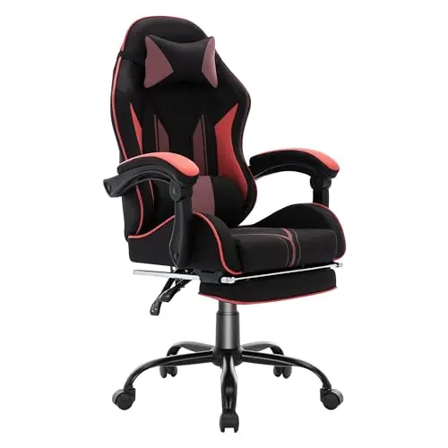 NSMAZXO Gaming Stuhl mit Fußstütze – Ergonomischer Computer- und Bürostuhl für Erwachsene und Jugendliche