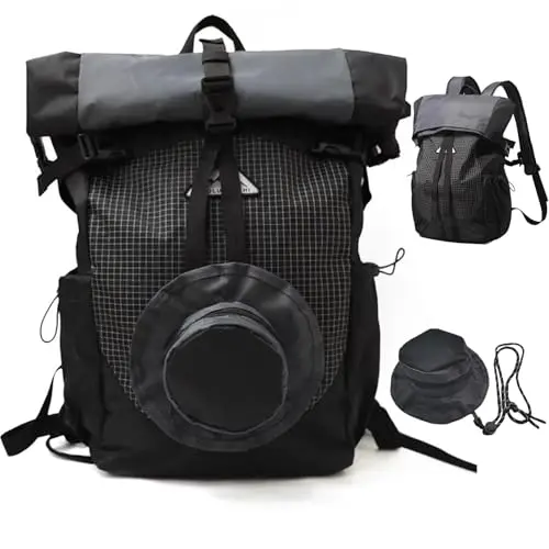 Wenbones Wasserdichter Rolltop Rucksack für Damen & Herren, Eleganter Daypack für Reisen und Schule