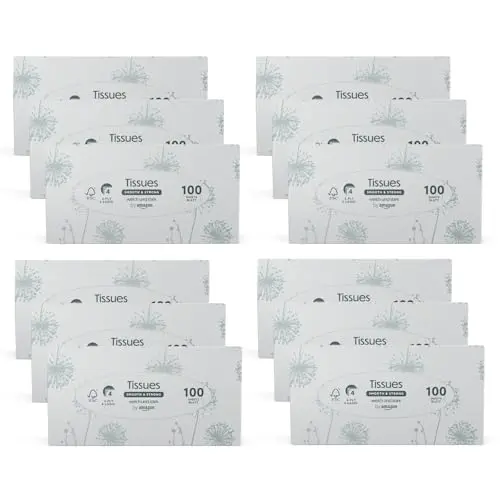 4-lagige Papiertaschentücher, 1200 Stück, 12 Packungen