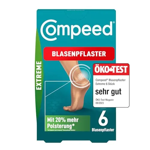 Compeed Blasenpflaster Extreme – Effektiver Schutz bei Blasen an den Fersen, 6 Stück