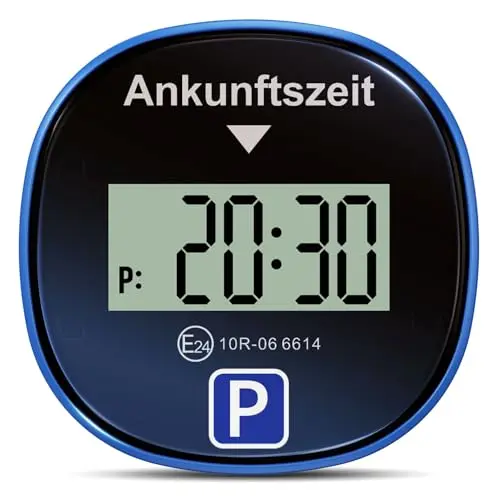 Gooofly Chrono Pro Elektronische Parkscheibe mit 2 Displays & 3 Zeitmodi, Schwarz