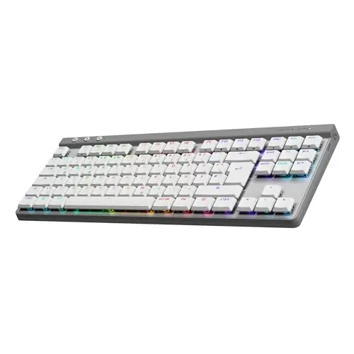 Logitech G G515 Lightspeed TKL kabellose Gaming-Tastatur, RGB, flach, ohne Ziffernblock, QWERTZ, Weiß