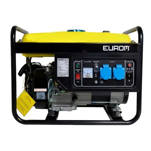 Dönges Benzin-Stromerzeuger 2200W, leise, 11h Laufzeit, für Camping, Garten & Outdoor, 230V, 15L Tank