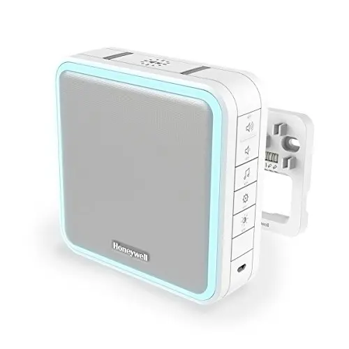Honeywell Home DW915S Tragbarer LED-Gong (weiß) mit 11 Melodien