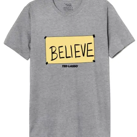 Ted Lasso « Believe » T-Shirt für Herren, Grau Melange, Größe XS