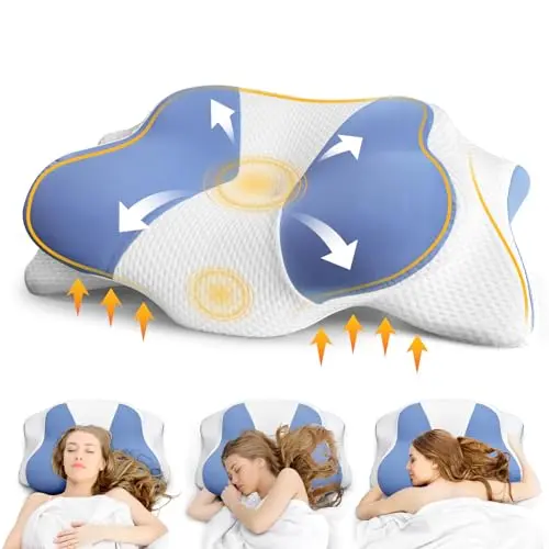 Asbtos Nackenkissen Memory Foam – Komfortables Kopfkissen für Seiten-, Rücken- und Bauchschläfer, 66×40×14 cm