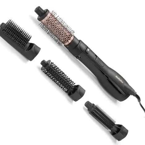 BaByliss Warmluftbürste mit Aufsätzen, 1200W, Ionentechnologie, für Volumen, Glätten und Formen