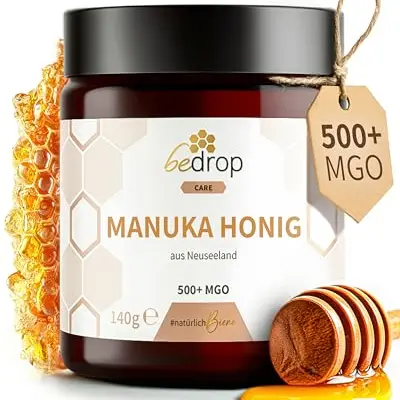 Manuka Honig MGO 500+ – 140g aus Neuseeland, reiner Premium Honig mit Analyse-Zertifikat