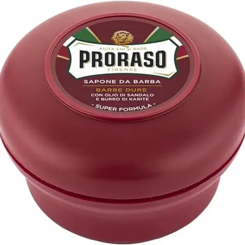 Proraso Rasierseife mit Sandelholz & Sheabutter, 150 ml, inklusive Seifenschale, für Herren, Made in Italy