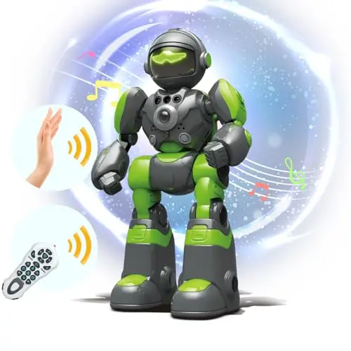 Interaktiver Roboter Spielzeug für Kinder mit Gestensensor, Musik und Tanzfunktionen - Geschenk für Jungen 3-8 Jahre (Grün)