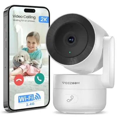 VEEZOOM 4MP WLAN 360° Überwachungskamera für Innenräume mit HD-Nachtsicht und KI-Personenerkennung