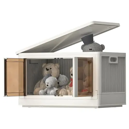 FLEXISPOT Faltbare Aufbewahrungsbox, Stapelbar, 72L, Weiß