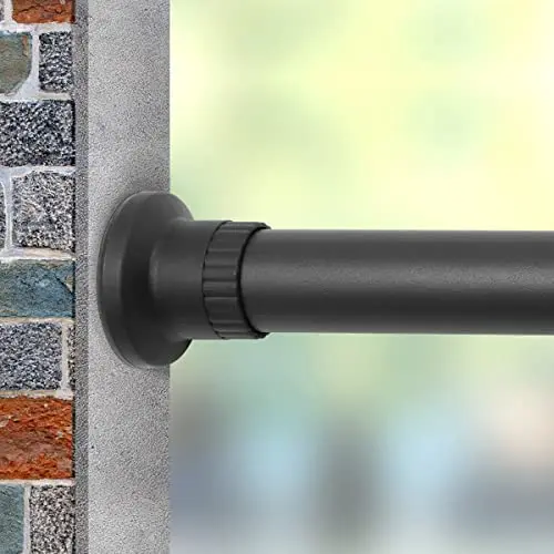 Teleskopstange 70-110 cm, Schwarz, Klemmstange für Gardinen, ohne Bohren, ausziehbar