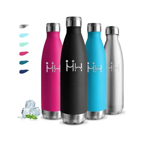 Edelstahl Trinkflasche 0,75 L - Auslaufsicher & Vakuumisoliert - Ideal für Sport, Schule, Büro & Reisen - Schwarz