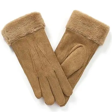 Vislivin Damen Winterhandschuhe mit Touchscreen-Funktion - Gefütterte Braune Größe M
