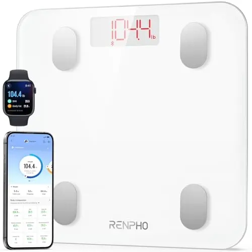 RENPHO Personenwaage Digital mit Bluetooth, Körperfett- und Muskelmasse-Messung, 180 kg Gewichtskapazität