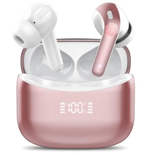 FAMOO Kabellose Bluetooth 5.3 Kopfhörer mit ENC Noise Cancelling und 52H Bass, IPX7 wasserdicht