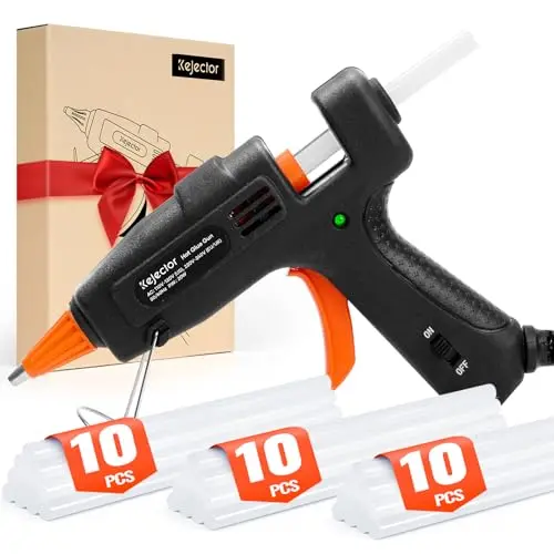 Kejector Heißklebepistole mit 30 Heißklebesticks für DIY Kunst und schnelle Reparaturen (20W, Schwarz)