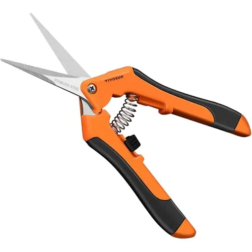 VIVOSUN Gartenschere 17cm mit ergonomischen Griffen - Orange