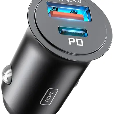 INIU USB Zigarettenanzünder Adapter, 12V Dual Port Kfz Ladegerät für iPhone und Samsung