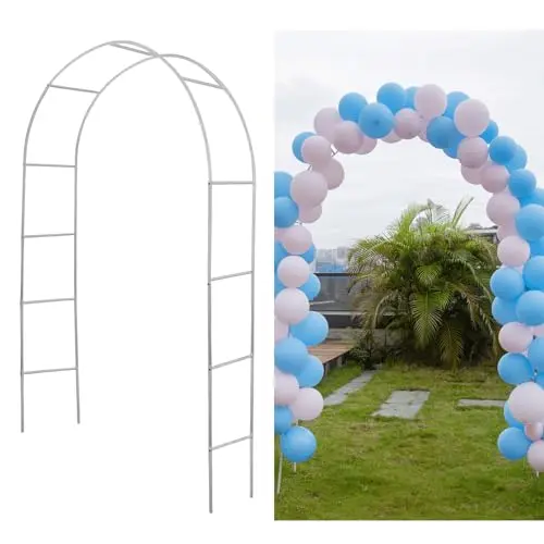 Mr. Ton Gartenbogen, Hochzeitsbogen, Garten-Pergola für Innen- und Außenbereich, 2,1 m hoch x 1,2 m breit, weiß