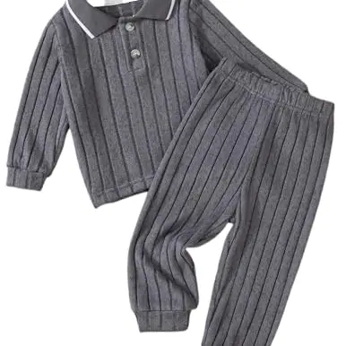 JiAmy Jungen Freizeit-Set Langarm-Shirt und Hose für 1-6 Jahre