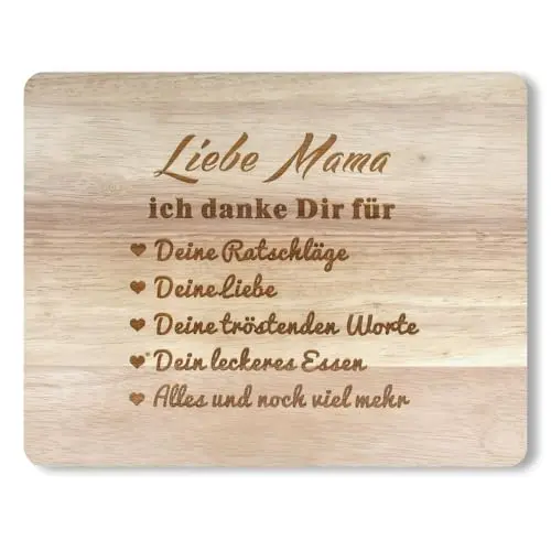Muttertagsgeschenk für Mama – Natürliches Schneidebrett für Frauen und Omas
