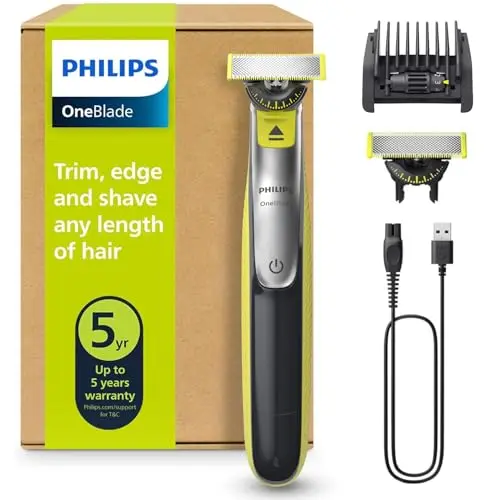 PHILIPS OneBlade 360 Face - elektrischer Rasierer & Trimmer, 5-in-1-Trimmaufsatz, für Nass- & Trockenrasur