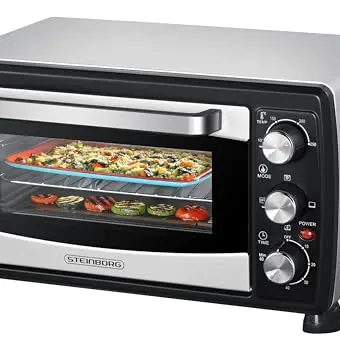 Steinborg® Mini Backofen 20L mit Umluftfunktion und Timer – ideal für Camping oder Haushalt