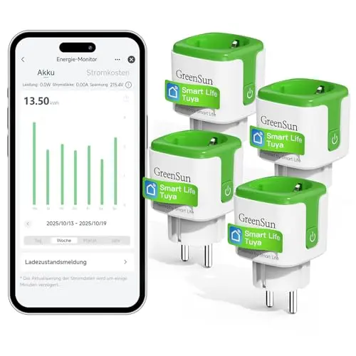 Smart WLAN Steckdose mit Strommessung - GreenSun mit Alexa Sprachsteuerung