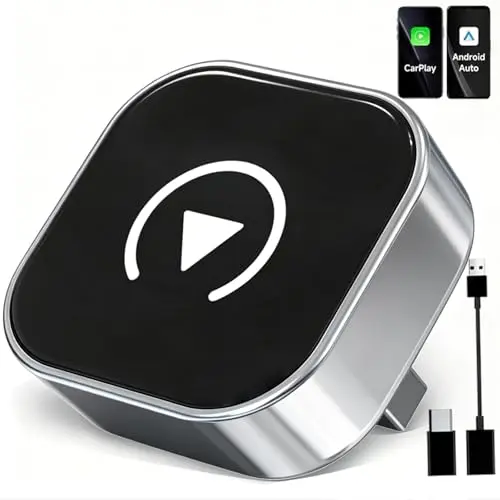 Wireless CarPlay & Android Auto Adapter, Plug & Play, Bluetooth 5.3, stabil WLAN, kompatibel mit iOS 10+ und Android 11+, ab 2016