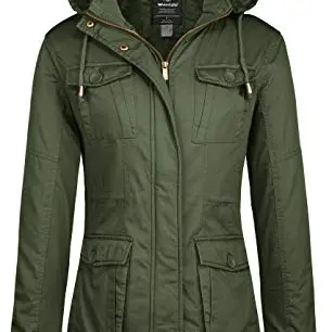 Wantdo Damen Fleece Parka - Warme Winterjacke für Outdoor-Sport in Grün, Größe M