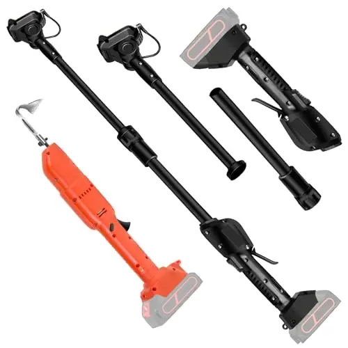 Akku Bodenhacke mit Teleskopstiel - 20 cm Breite, 10 cm Tiefe, 3-stufige Drehzahl, kabellos, kompatibel mit Makita 21V