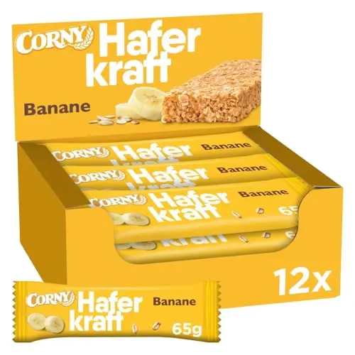 Haferriegel Corny Haferkraft Banane, Vegan, Großpackung 12x65g